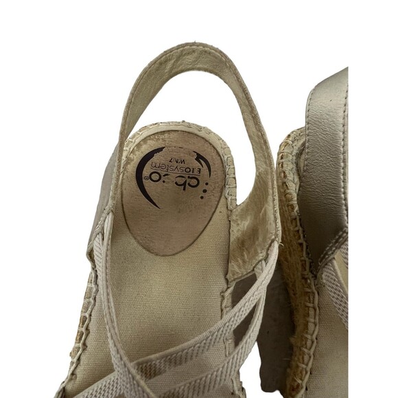 Abeo Biosystems Delano Espadrille Women's Size 7N Gold Leather Wedge Sandals - Picture 9 of 14